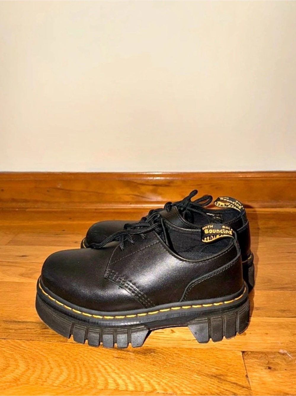 Dr. Martens 1461 Quad Black Platform Shoes Like New